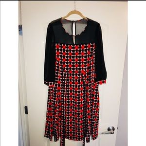 red white and black dress